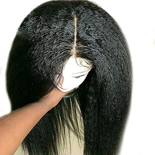XFWIG 100% Virgin Human Hair 6x13 Closure Lace Front Wig Brazilian Remy Hair Water Kinky Wig Free Deep Part with Baby Hair 150% Density Natural Hairline Pre-Plucked Shedding Free Natural Women