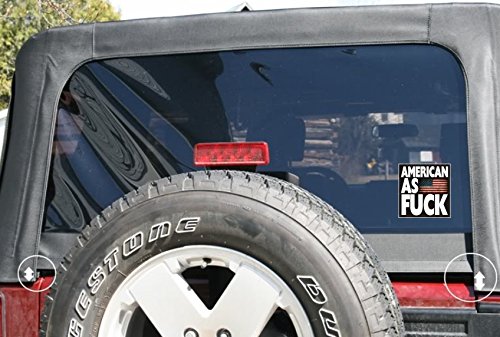 RT883 Proud American as F%CK Vintage US Flag Heavy Vinyl Decal Sticker F Bomb | Use on Yeti Cup Cooler Car Truck Jeep Window Mirror Laptop Ipad Toolbox Locker | 5"x4.75" - Thumbnail 5