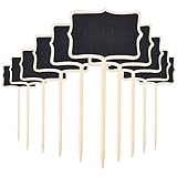 eBoot 10 Pieces Mini Wood Chalk Board Blackboard Plant Tag on Stake, 2.38 3.38 Inch