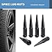 KSP M14x1.5 Spike Lug Nuts for Silverado Sierra 1500 2500 3500, 32PCS Black 14x1.5 Wheel Lug Nuts for F250 F350, 14mm x 1.5 Bulge Acorn Lug Nut with 1 Socket Key for Aftermarket Wheel