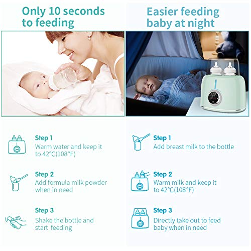 Baby Bottle Warmer, UMICKOO Electric Milk Warmer with a Timer, LCD Display Accurate Temperature Control, Auto Power-Off