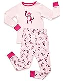 Leveret Kids & Toddler Monkey Girls Pajamas 2 Piece Pjs Set 100% Cotton (18-24 Months, Monkey Pink)