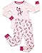 Leveret Kids & Toddler Horse Bird Girls Pajamas 2 Piece Pjs Set 100% Cotton Sleepwear (12 Months-14 Years) (5 Years, Monkey Pink)