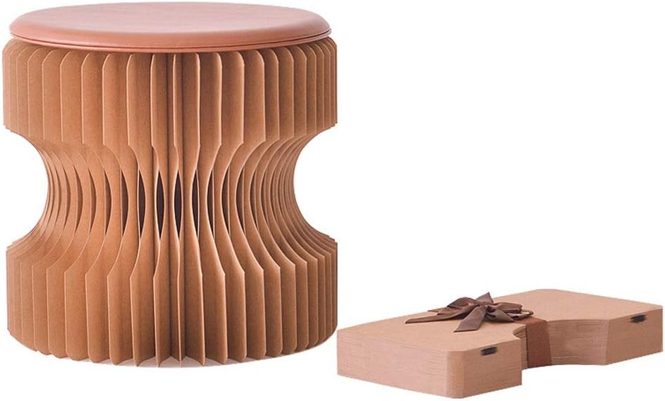 DualPurpose Folding Paper Stool Round Stool Round Kraft Paper Stool Creative Paper