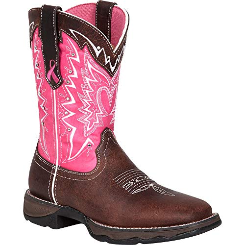 Durango Lady Rebel 10" Pull-On RD3557-U, Dark Brown/Pink, 8.5 M US