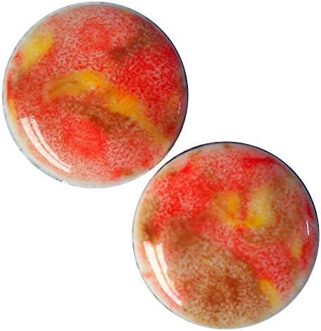 Pair - Tiger Lily Ceramic Glass Ear Plugs with Essential Oils Diffuser for Scented Gauges (20mm l 13/16in)