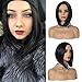 12 inches Short Bob Wigs for Black Women, Shoulder Length High Temperature Fiber Hair Women's wig, Black color, Soft Silk, Daily or Party Wear, By Suri Hair