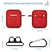 AirPods Case Cover,7 in 1 AirPods Accessories Silicone Airpods Protective Cover Set with Clip Holder/Keychain/Strap/Earhooks/Soft Storage Bag for Apple Airpod (Red) by GIM