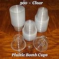 Clear Disposable Plastic Power Bomber Shot Cups or Bomb Glasses