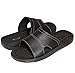 Skysole Mens Faux Leather One Band Slides Rugged Sandals, Black 11