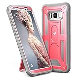 Galaxy S8+ Plus Case, YOUMAKER Heavy Duty Protection Kickstand Clip Holster Shockproof Case Cover for Samsung Galaxy S8 + Plus (2017 Release) 6.2 inch WITHOUT Built-in Screen Protector (Pink/Gray)