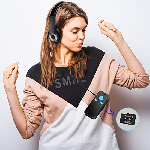 Bluetooth Receiver, Wireless Bluetooth Car Aux Receiver Headphones 3.5mm Jack Adapter with TF Card Slot, Portable Hands-Free Audio Car Kits Stereo System