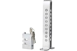 FLK Tech Anti-Theft Brake Clutch Lock, Stainless Steel Accelerator Lock, 9 Hole Adjustable Brake Pedal With 3 Keys