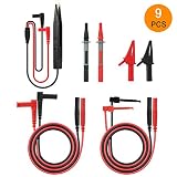 9 in 1 Electronic Test Leads Kit, Meterk Multimeter Leads with Alligator Clips, Test Extension, Test Probe, Plunger Mini-hooks Replaceable Test Meter