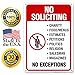 No Soliciting Door Sign, No Soliciting for House 10x7 Inches, Rust Free .040 Aluminum, Fade Resistant, Made in USA