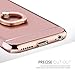 KAMII rrx-700 3-in-1 Ultra Slim Design Hybrid (Metal Textured Grip) Anti Skidding Pc Hard Back Cover with Delicate Ring Kickstand for iPhone 6 Plus, iPhone 6S Plus, Rose Gold