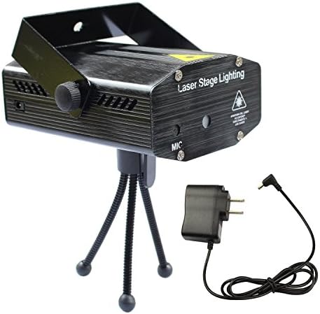 KAPATA LED Projector Strobe Flash Holographic Disco Party Lighting Stage Light Mini Portable Voice-activated Version with Tripod