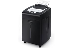 Kitnery Auto Feed Paper Shredder: 200-Sheet Micro Cut Home Office Shredders, 60 Mins Commercial Heavy Duty Paper Shredder, P-5 High Security Level, Shred Paper/CD/Credit Card with 9.3 Gal Pullout Bin