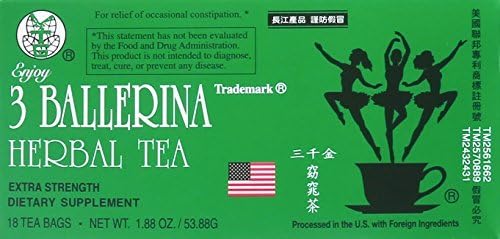 3 BALLERINA TEA DIETERS DRINK EXTRA STRENGTH, 1.88oz 18 Count(3 BOXES) by 3 Ballerina