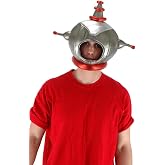 Kid's Space Robot Plush Hat - Metallic Silver Hat with Red Accents and Hidden Pocket