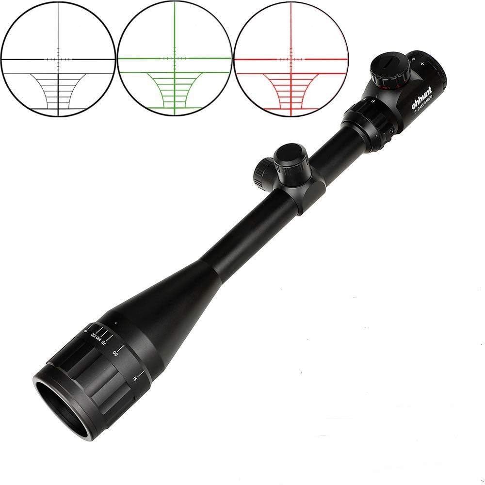 Ohhunt 6-24x50 AOEG Hunting Riflescopes 1 inch Tube Red Green Illuminated Optical Sight