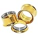 D&M Jewelry 4 Pairs Stainless Steel Screw Expander Flesh Tunnels Body Piercing Gauge 3/4