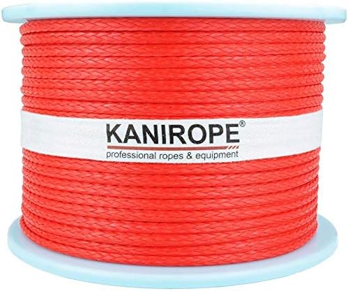 Kanirope® Dyneema Rope PRO 10mm 100m red 12-Strand Braided SK78 Heat-Set Coated