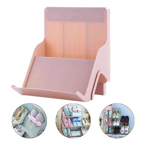 Stackable Shoe Slot Organizer Plastic Shoe Rack Space Saver Shoe
