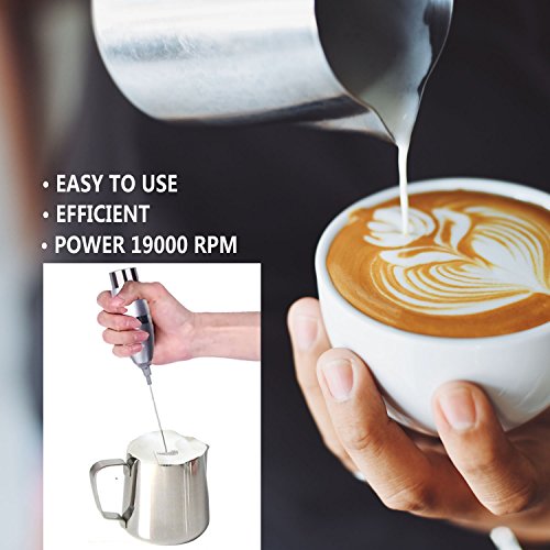 image for Milk Frother Handheld Battery Operated Electric Foam Maker For Coffee,