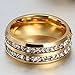 FuZhiBang NL10 Mens Womens 8MM Titanium Stainless Steel High Polished 18K Gold Plated Channel Set Cubic Zirconia CZ Promise Engagement Band Unisex Gold Wedding Ring Comfort Fit, Size 6-13 (8, Gold)