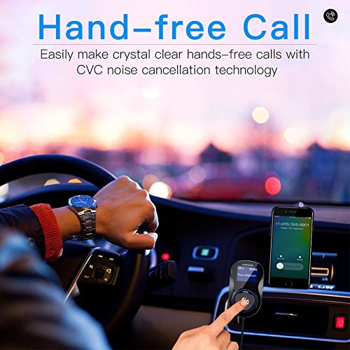 Bluetooth FM Transmitter with One Key Control,Acekool Wireless Car Radio Adapter Receiver Hands-free Call with QC3.0 and Dual USB Ports,1.44’’ Display,TF Card Mp3 Player [Air Vent Holder Include] - Thumbnail 5