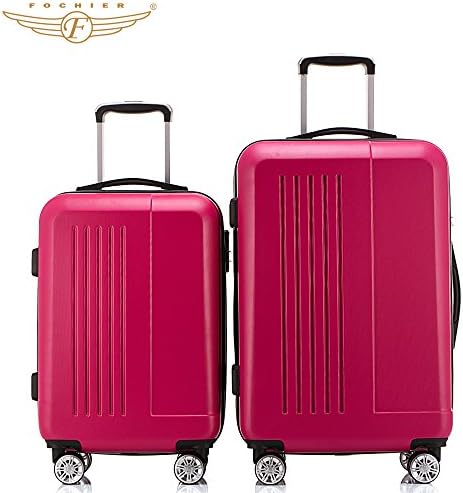 Fochier Luggage Carry on Spinner Set 2 Piece with 4 Double Wheels