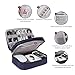Electronic Organizer Travel Cable Organizer Bag Double Layer Gaget Carry Case for 7.9 Inch iPad Mini 1/2/3/4 Cables Phone Chargers Memory Cards Earphones Flash Hard Drive ( Dark Blue,Small)