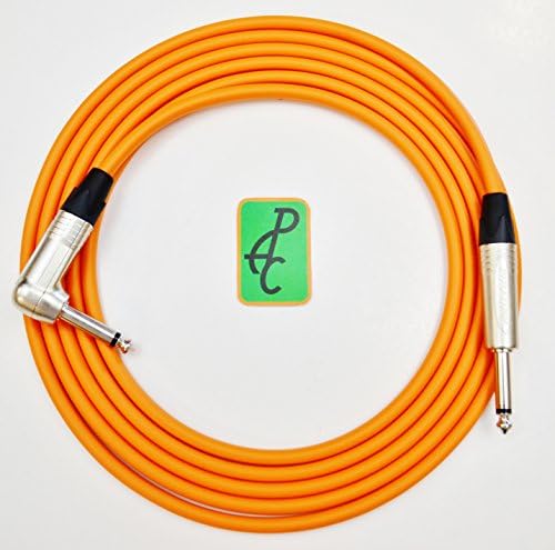 20 ft Canare Instrument Cable Orange 1/4" Neutrik TS ST - RA
