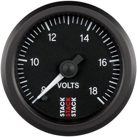 Stack ST3316 Black 52mm 8-18V Professional Stepper Motor Battery Voltage Gauge