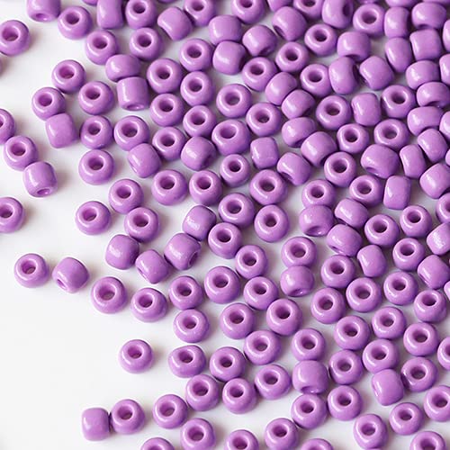 Tibaoffy Size 6/0 Crafts Glass Seed Beads 4mm Purple Beads for Jewelry Making (Total About 100g About 1200pcs)