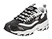 Skechers womens D'lites Made To Shine Memory Foam Lace-up Sneaker,Black/White Sequin,7 M US