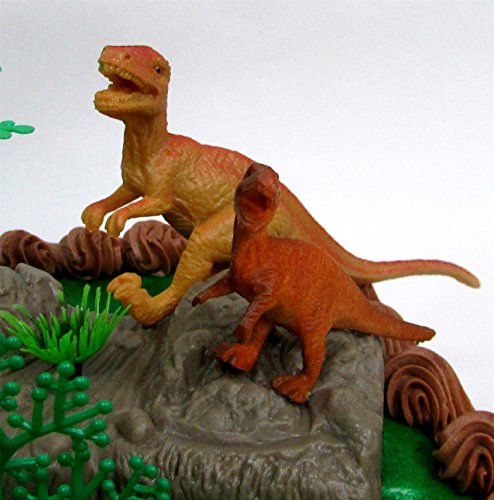 Prehistoric Diplodocus DINOSAUR 12 Piece Birthday CAKE Topper Set Featuring a Diplodocus and 4 Random Dinosaur Figures, Themed Decorative Accessories, Dinosaurs Average 1/2" to 4" Inches Tall