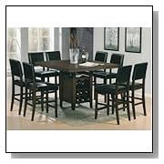 Counter Height Dining Sets 9 Pc Brown Cherry Finish Counter Height Dining Set