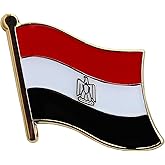Egypt Flag Die-struck Metal Single Lapel Pin with Butterfly Clasp Closure