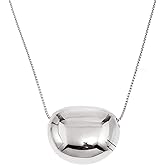 NewLuyer Pendant Necklace for Women Stylish Oval Bead Geometric Clavicle Chain