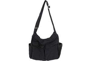 KlaOYer Canvas Messenger Bag Large Hobo Bag Crossbody Shoulder Bag Tote Bag with Pocket for Women and Men