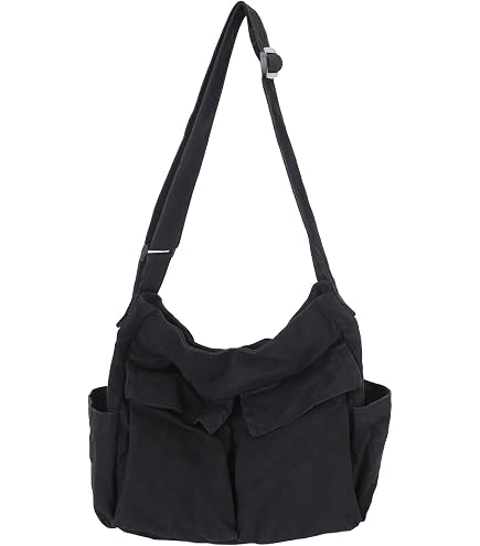 Amazon.com: Large Canvas Messenger Bag with Multiple Pockets for