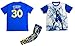 Steph Curry Jersey Style T-shirt Kids Curry Blue T-shirt Gift Set Youth Sizes ✓ Premium Quality ✓ ✓ Gift Basketball Curry Arm Sleeve (YS 6-8 Years Old, Curry)