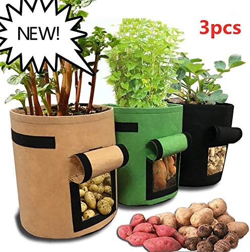 Potato Planter - 3Pcs Bag Potato Cultivation Planting Woven Bags Garden Pots Planters Vegetable Planting Grow Bags Home Garden Tool