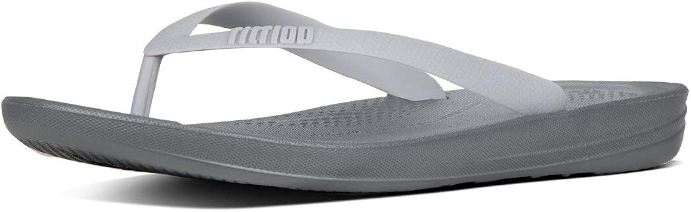 Amazon.com | Fitflop IQUSHION Ergonomic Mens Rubber Flip Flops Grey Mix 11 | Sandals