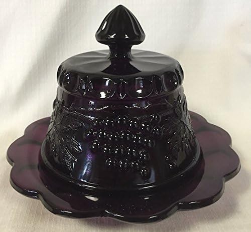 Butterdish - Grape & Cable Pattern - American Made Glass (Amethyst)