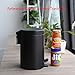 H+LUX Round Mini Trash Can with Lid Soft Close, Bathroom Trash Can with Removable Inner Wastebasket, Fingerprint Resistance, 0.8 Gallon/3 Liter, Black