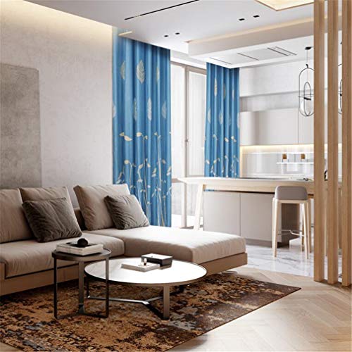 lehao397 Bean Sprouts Printing Curtains Blackout Curtains Thermal Insulated Window Treatment for Bedroom Living Room,Blue