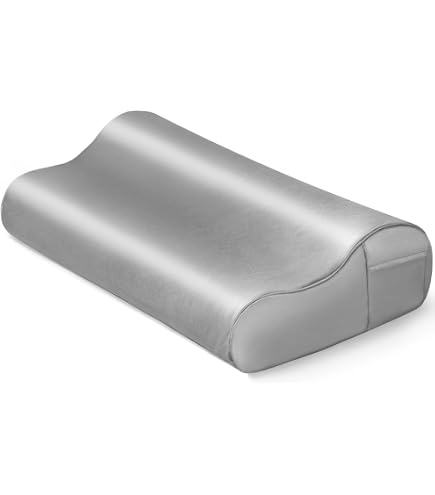 Satin Pillowcase For Contour Memory Foam Pillows – 20" X 12.6" X 4.1"/3.2" Grey Case With Envelope Closure - View #12